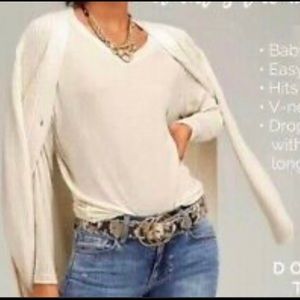 CAbi Off-White Long Sleeve Top